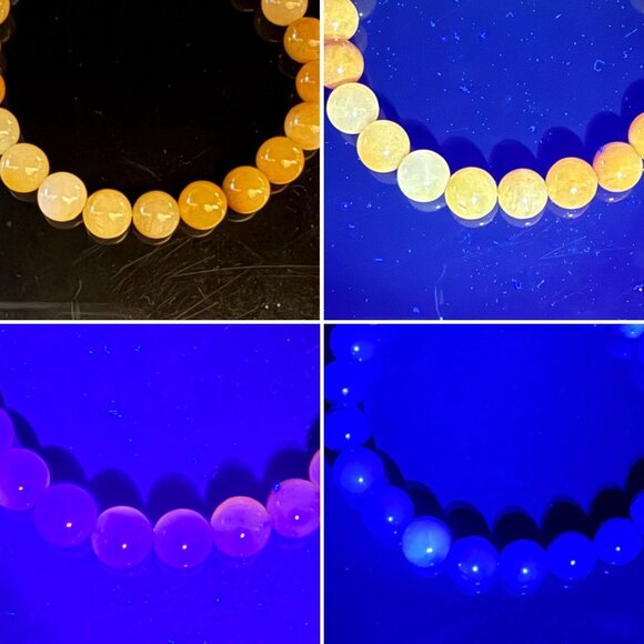 Golden Calcite Energy Bracelet 6.5 inch Natural Stone Beaded Stretch 8mm Beads - Picture 4 of 10